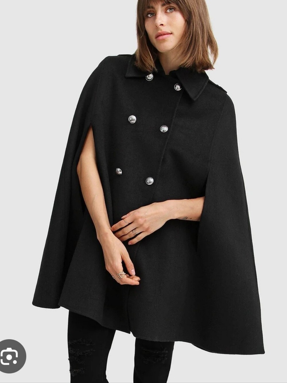 Sz XS To Small Black Dressy Capelet Jacket From White House Black Market Like Ne